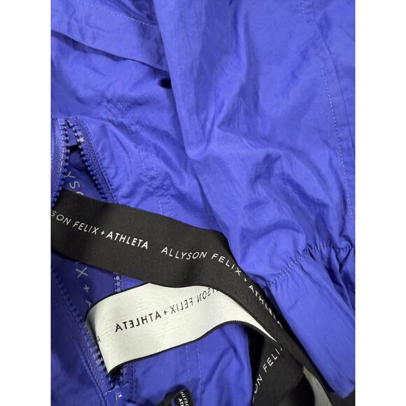 Allyson Felix x Athleta Women’s Blue Windbreaker Jacket Size S Lightweight Hood - Picture 3 of 5